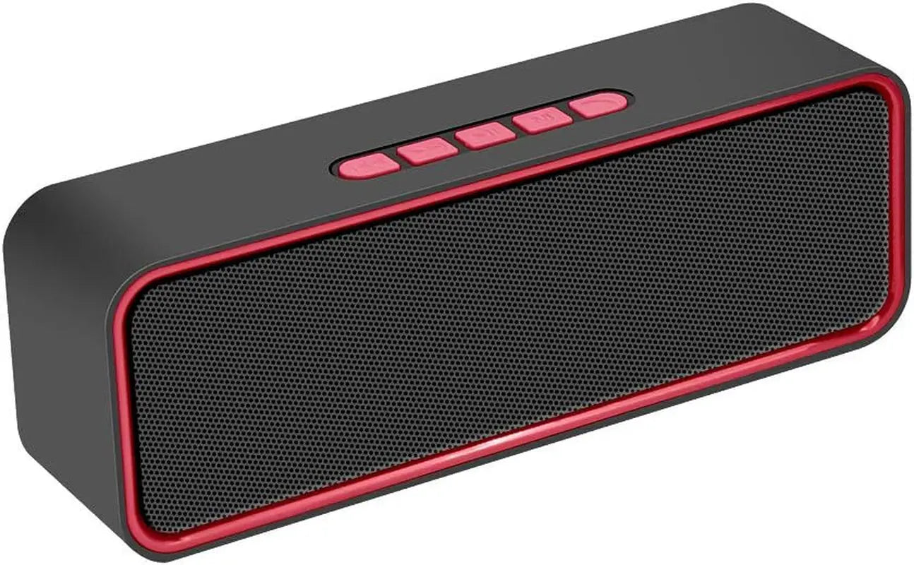 Portable Wireless Speaker, Bluetooth 5.0 Speaker with 3D Stereo Hifi Bass, 1500Mah Battery, 12 Hour Playtime (Red)