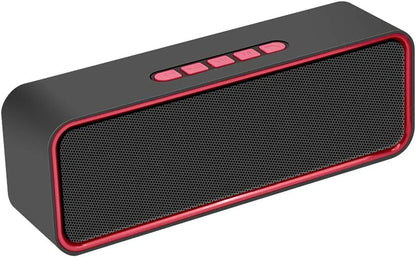 Portable Wireless Speaker, Bluetooth 5.0 Speaker with 3D Stereo Hifi Bass, 1500Mah Battery, 12 Hour Playtime (Red)