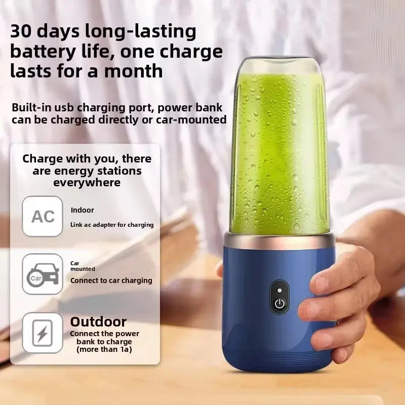 Portable Fruit Juice Blenders Summer Personal Electric Mini Bottle Home USB 6 Blades Juicer Cup Machine for Kitchen