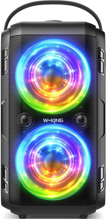 Bluetooth Speaker Loud- (180W PEAK)80W Super Bass, Huge 115Db Sound, Portable Party Wireless Outdoor Speakers/4 Drivers(2*4.04'' Woofer)/Light, IPX5 Large Speaker, 24H, U-Disk, TF Card, AUX, EQ