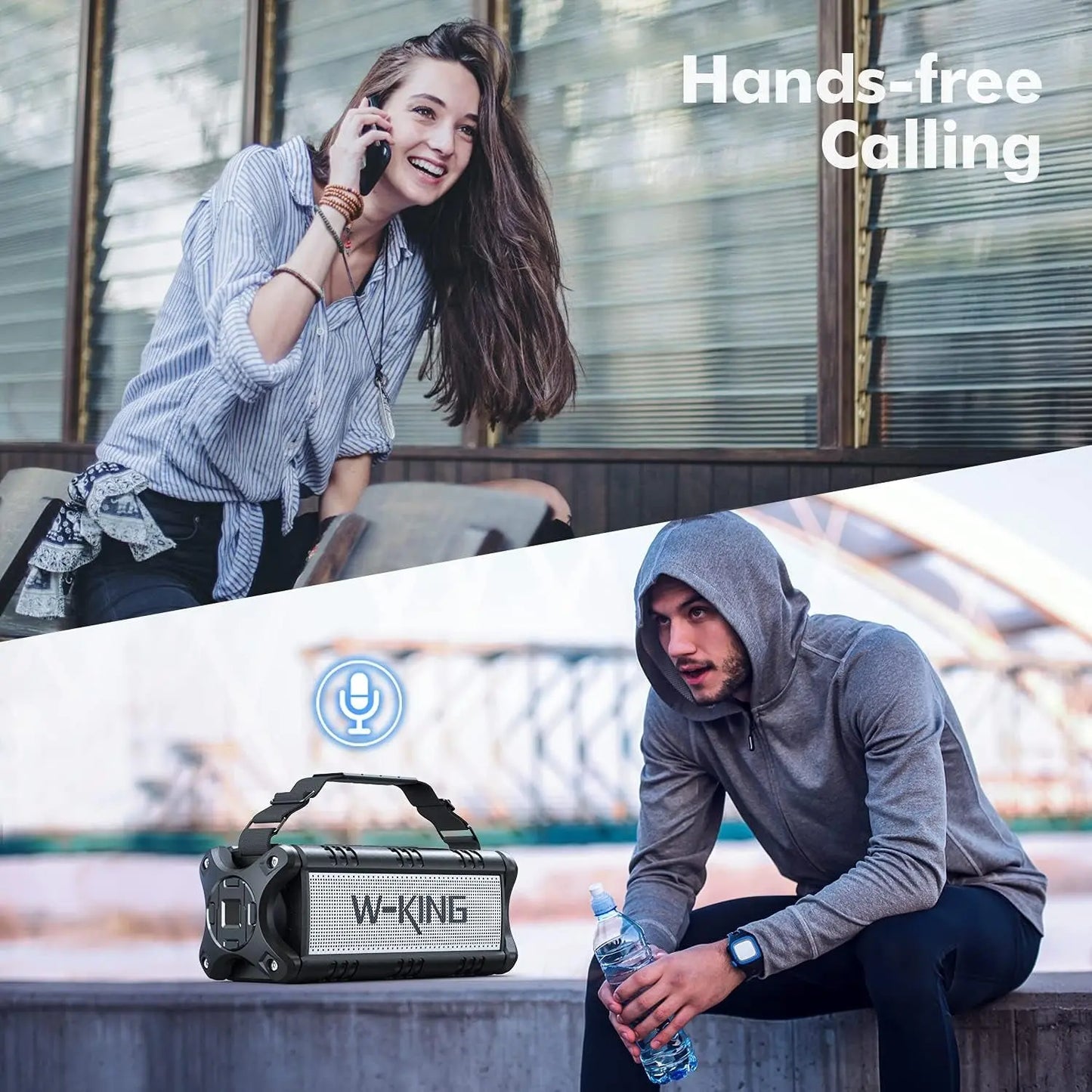 90W Max Bluetooth Speaker, IPX6 Waterproof Speakers, Loud Portable Outdoor Speaker Wireless, Deep Bass, Hi-Fi Audio, 40H Playback, Power Bank, Stereo Pairing, EQ, TF, Large Boom Box for Party