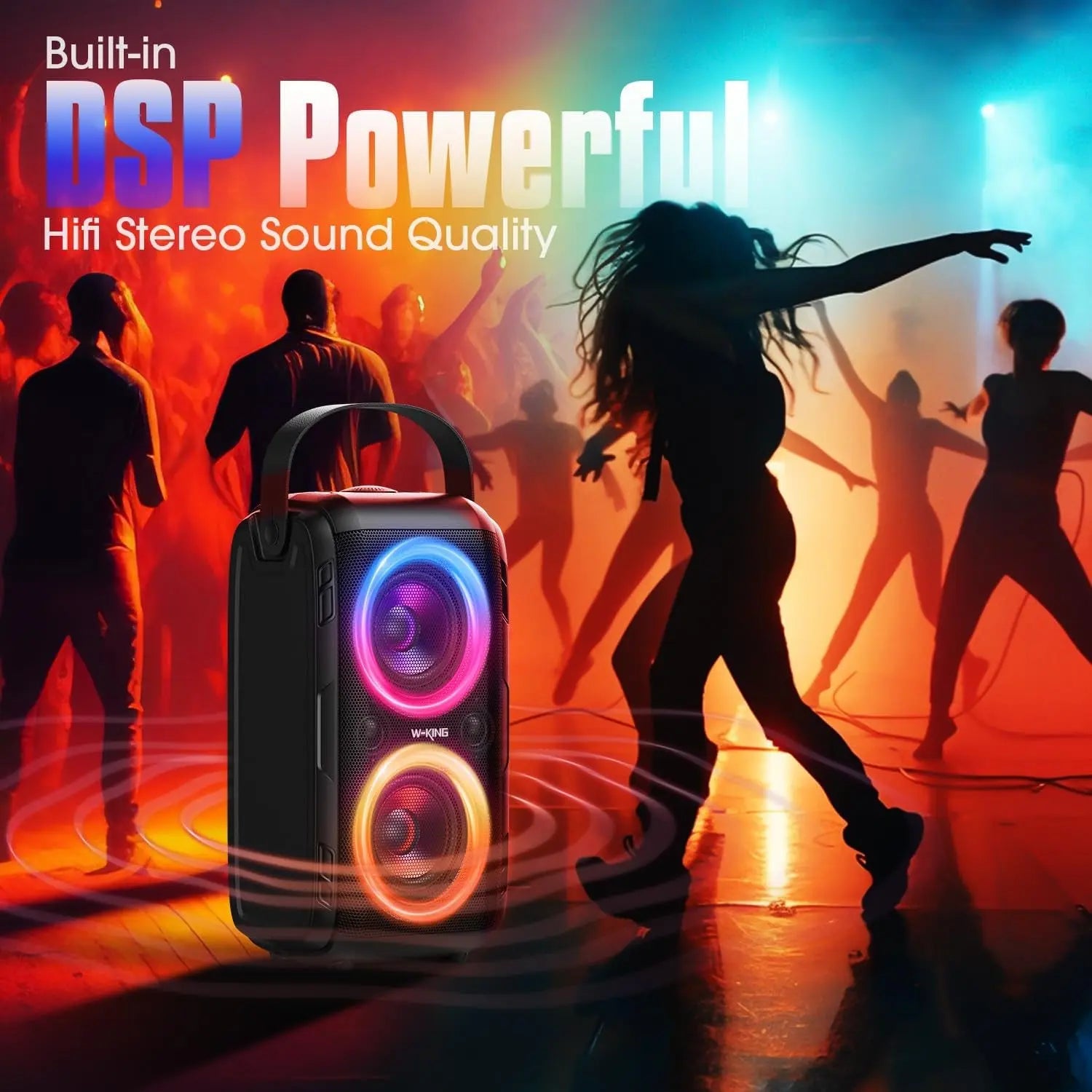 Bluetooth Speaker Loud- (180W PEAK)80W Super Bass, Huge 115Db Sound, Portable Party Wireless Outdoor Speakers/4 Drivers(2*4.04'' Woofer)/Light, IPX5 Large Speaker, 24H, U-Disk, TF Card, AUX, EQ